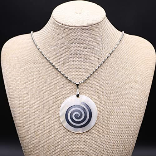 6 Uds. Collar Con Colgante De Concha Natural, Forma Redonda,