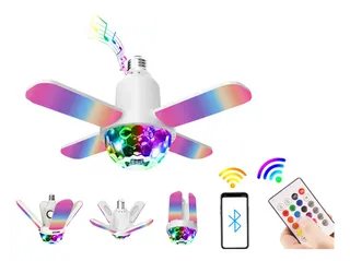 Foco Bocina Lámpara Led Rgb Bluetooth Control Luces De Disco