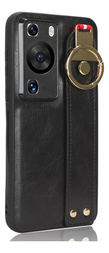 C Funda De Piel Con Correa Azul Para Huawei P60/p60 Pro