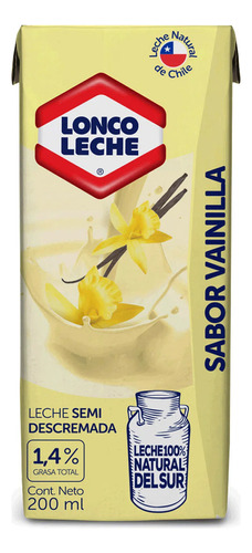 Leche De Vainilla Loncoleche 200cc(12 Unidades) Super