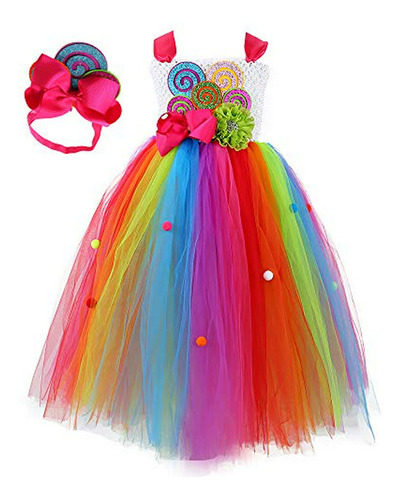 Tutu Dreams Rainbow Candy Tutu Vestido Para Niñas De 1 A 14 