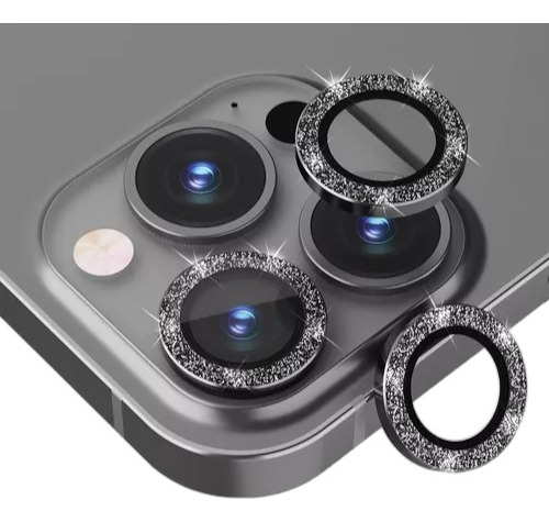 Protector Templado Lente Camara Strass Negro Para iPhone 11 