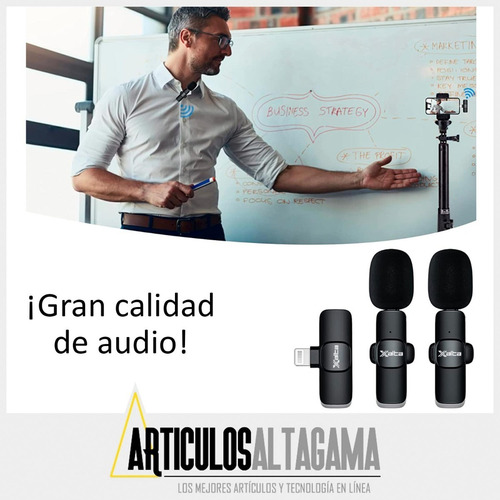 Imagen 4 de 10 de Micrófono Inalámbrico 2 En 1 De Solapa Para iPhone O iPad