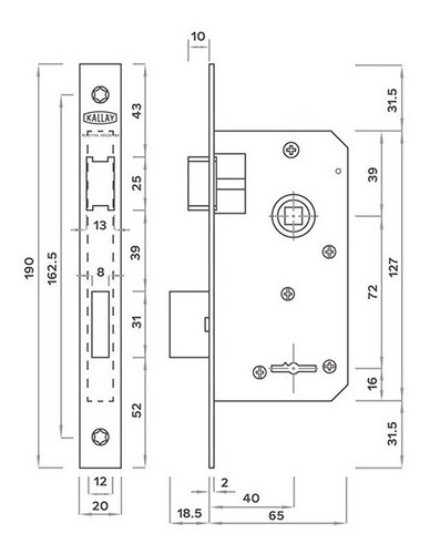 Kallay 4005 Cerradura Seguridad Liviana Puerta Exterior