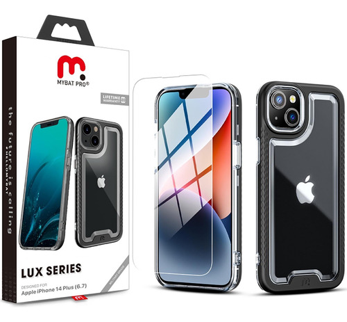 . Funda Mybat Lux Para iPhone 14 Plus Negra Con Mica De