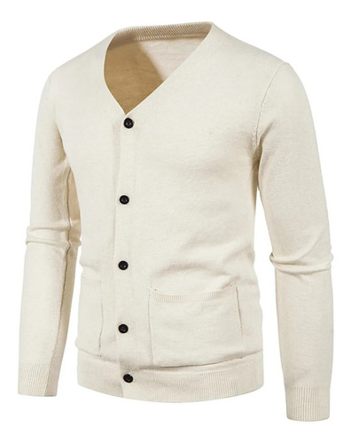 Chaqueta De Punto Con Botones Gruesos Para Hombre [u]