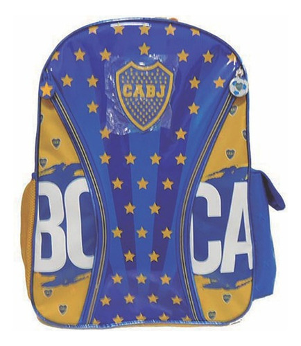 Mochila Espalda Grande 18p Futbol Boca Juniors Bo011 Manias Color Azul con amarillo