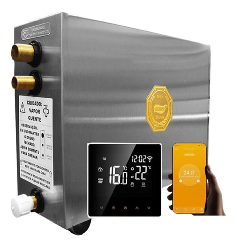 Sauna Vapor Impercap 9kw + Tubo Aço + Smart Wifi 220v Tri