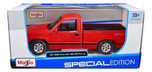 Chevrolet 454 Ss 1993 Camioneta Pickup Roja 1/24 Maisto