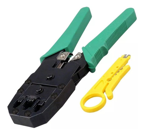 Imagen 3 de 7 de Pinza Ponchadora Conector De Red Rj45 Rj11 Rj9 + Pela Cable