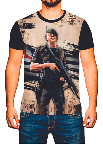 Camiseta Camisa Policia Rota Choque Civil Rocan Caveira 07