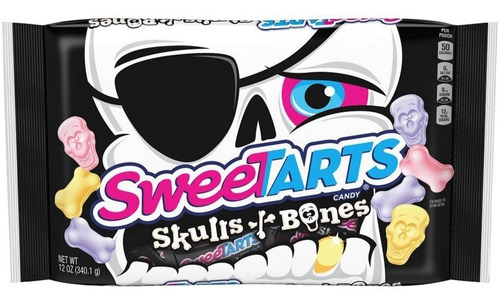 Sweetarts Skulls And Bones Caramelo Macizo Halloween Import.