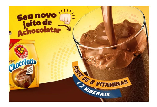 Achocolatado Em Pó Sem Lactose Chocolatto 3 Corações 6x 560g