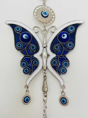 Imagen 6 de 6 de Adorno Pared Diseño Mariposa Ojo Turco 26 Cm