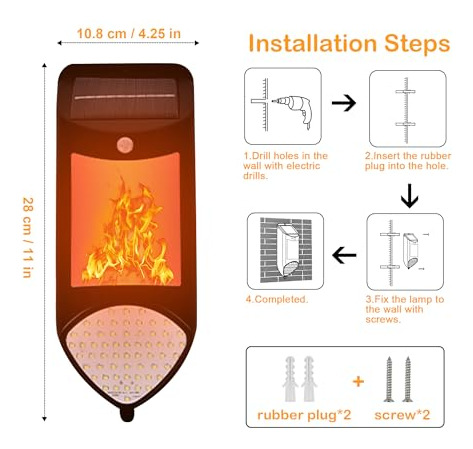 Luces Solares De Llama Para Exteriores, Lámpara Led Decorati