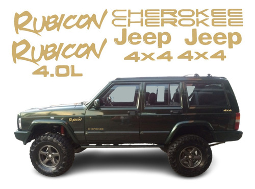 Kit Adesivo Resinado Para Cherokee Rubicon 1998 13673 Cor Dourado