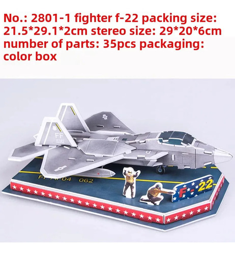 2801-1 Fighter F-22 (caja De Colores 4): Aumenta El Número D