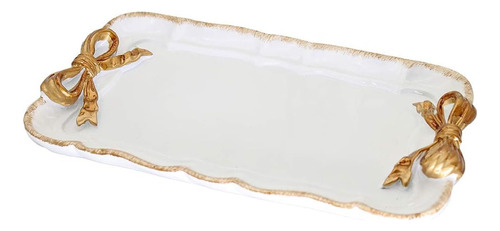 Bandeja Decorativa Vintage Para Toallas Frutas Joyas Blanco