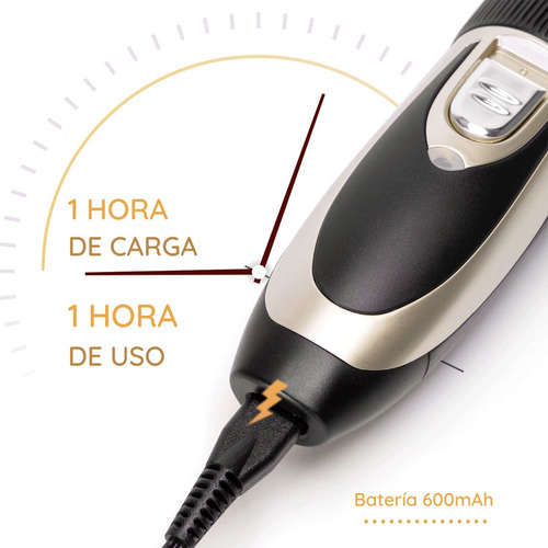 Maquina Cortapelo Eléctrico Recargable Para Mascotas Nobleza Dorado