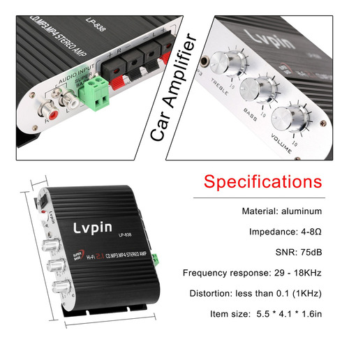 5.13 Mini Hifi Audio Estéreo Amplificador De Potencia