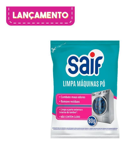 Limpa Maquinas De Lava Roupas Po Saif 80g