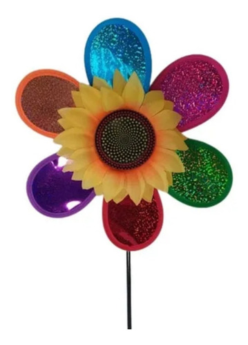 Imagem 2 de 5 de 3 Cata-vento Pavão Flor Girassol P/ Decoração Jardim Varanda