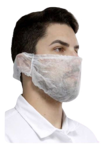 Máscara Protetor Barba Bigode Tnt Descartável - 200 Unidades