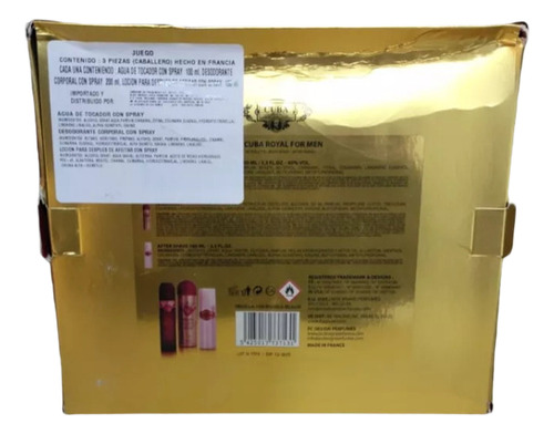 Set Cuba Royal 3pzs Edt/desodorante/after Shave 100ml.