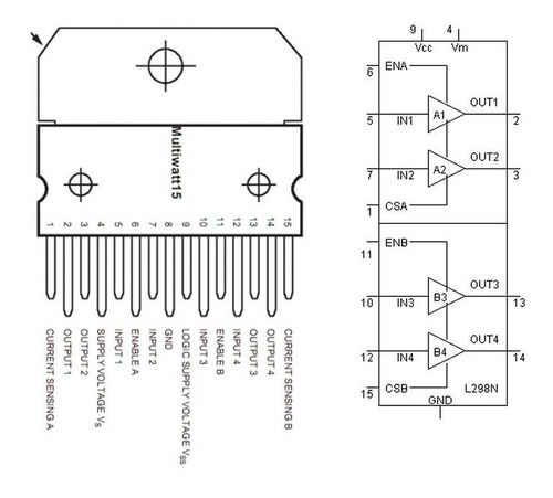 Chip L298n Driver Controlador De Motor Dc O Paso A Paso
