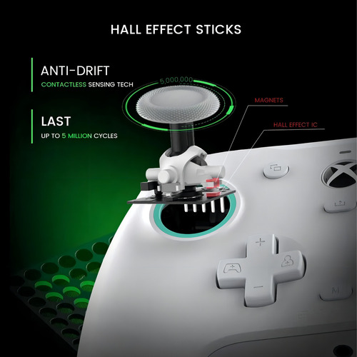 Controlador tipo joystick Gamesir G7 para Xbox, 2 placas frontales con cable blanco