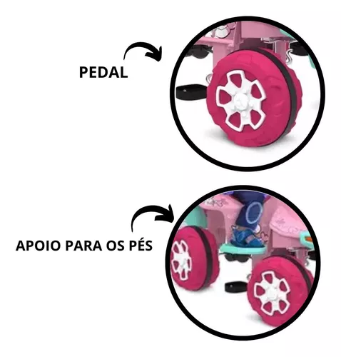 Smart Quad Passeio Pedal Quadriciclo Haste Carrinho Carro Infantil Criança  Meninos Meninas Presente Empurrador Bebê Velotrol