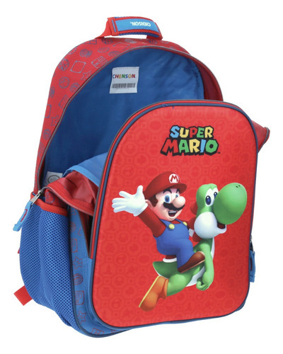 Mochila Escolar Grande Chenson Original De Super Mario Bros Super Nintendo Gamer Geek Yoshi, Mochila Reforzada Ideal Para Primaria Y Secundaria Niño