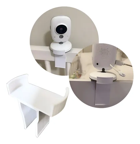 Suporte Babá Eletrônica Compatível Cãmera Vb603 Base 7 Cm Branco