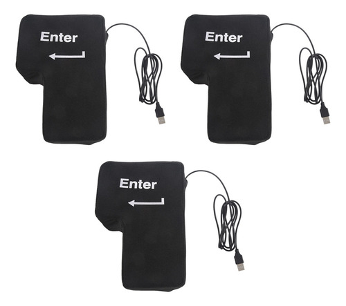 3 Almohadas Con Llave Enter, Gran Botón De Entrada Usb Para