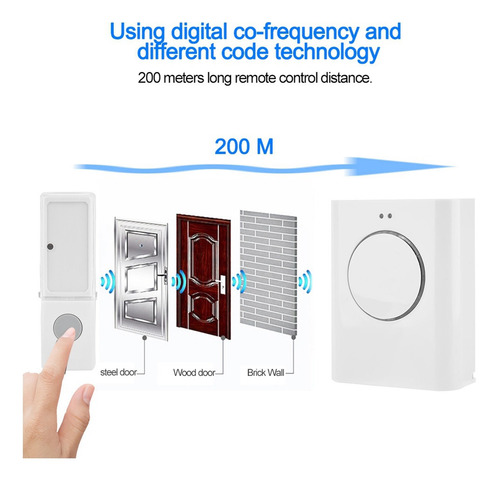 Campainha Sem Fio Impermeável 200m Remote Home Mp3 Baixar
