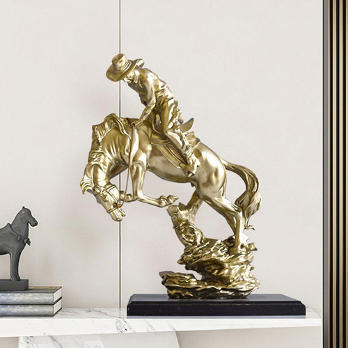 Escultura De Vaquero, Estatua Ecuestre De Vaquero, Creativa,