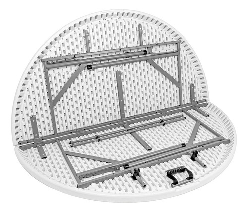 Mesa Plegable Portatil Redonda 1.50m Jardin Exterior Color Blanco