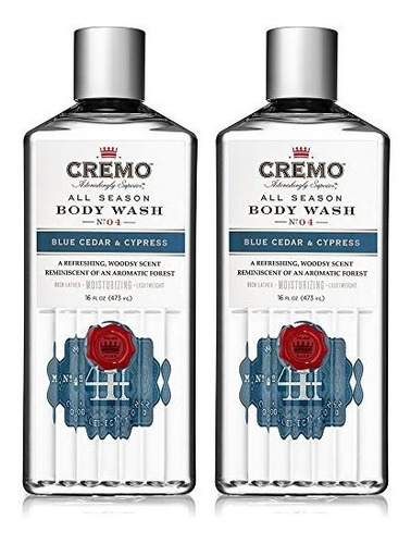 Cremo All Season Body Wash Blue Cedar Y Cypress 16 Oz 2pack