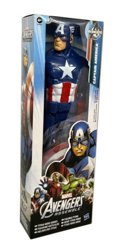 Imagen 2 de 5 de Muñeco Capitan America 30 Cm Con Escudo Marvel Titan Hasbro