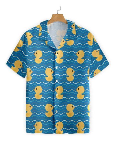 Camisa Hawaiana De Pato Lindo T570 Baby Ducks On The Water