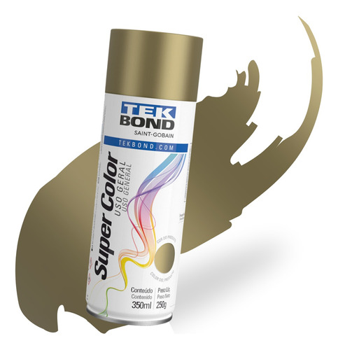 Tinta Spray Super Color Uso Geral 350ml Dourado Tekbond