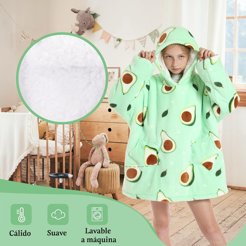 . Sudadera Cobija Hoodie Con Capuch Afelpada Calientita Niño