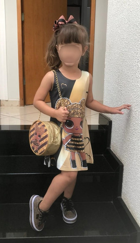 Imagem 3 de 3 de Vestido Pop It Infantil Trapézio Suplex Colorido