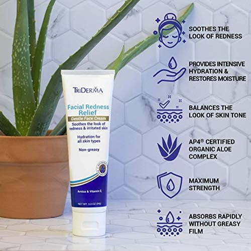 Creme Facial Suave Para Alívio De Vermelhidão Facial Triderm