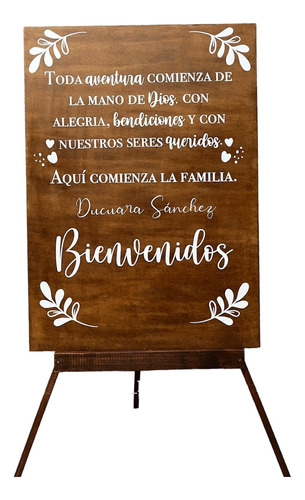 Cartel En Madera Bodas Letrero De Bienvenida Matrimonio 