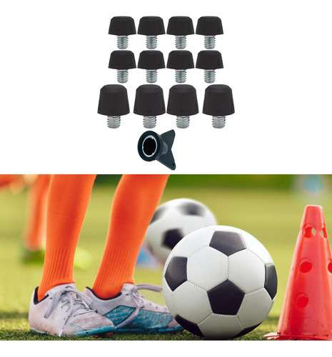 12 Tacos De Repuesto Para Botas De Fútbol, Estables, Negro