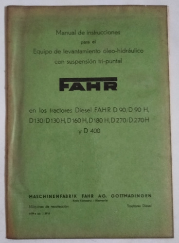 Manual De Equipo De Levantamiento Óleo-hidráulico Fahr ´59