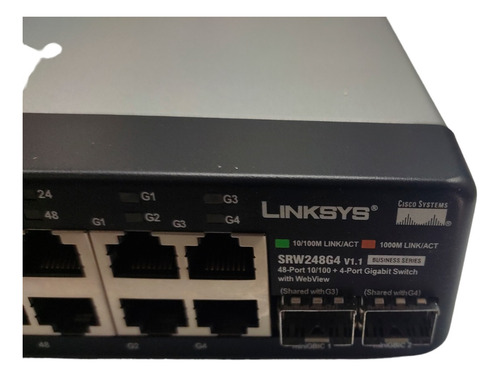 Switch 48 Puertos 10/100 + 4 Gigabit Linksys Srw248g4