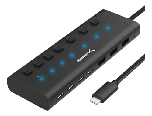 Sabrent Hub Usb-c De 7 Puertos Con Interruptores