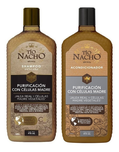 Shampoo Y Acondicionador Tio Nacho Purificacion Celula Madre